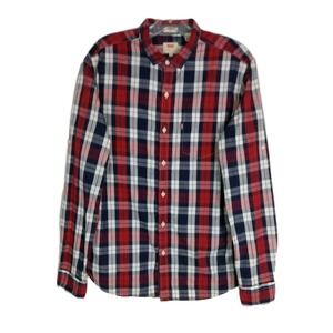 LEVI'S Red Plaid Long Sleeve Roll Tap Shirt‎ Size L